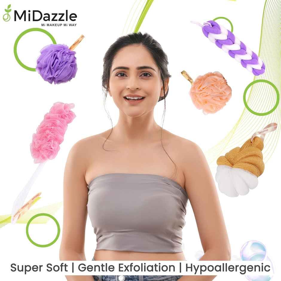 Midazzle Medium Bathing Loofah Sponge Exfoliator Scrubber |MINL6007 | Assorted