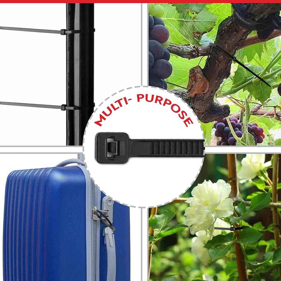 Daluci Grip Nylon Self-Locking Cable Ties | Zip Ties | Strong Organizer | Black