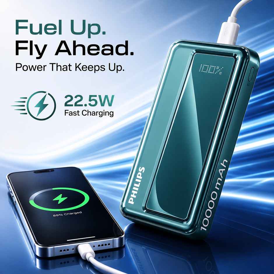 Philips DLP1711NC/94 10000mAh 22.5W Max Fast Charging Power Bank with Digital LED Display