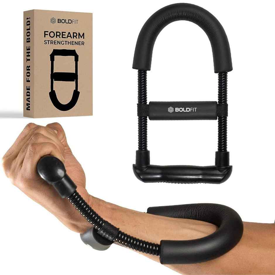 Boldfit Forearm Strengthener Wrist Exercise Equipment Arm Strengthener Grip Strengthener Black