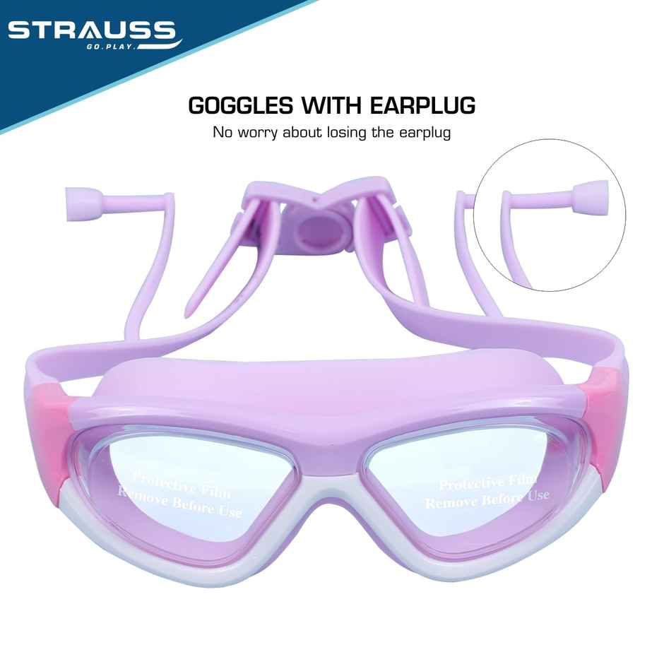 Strauss Dual Frame Swimming Goggles | Purple & White