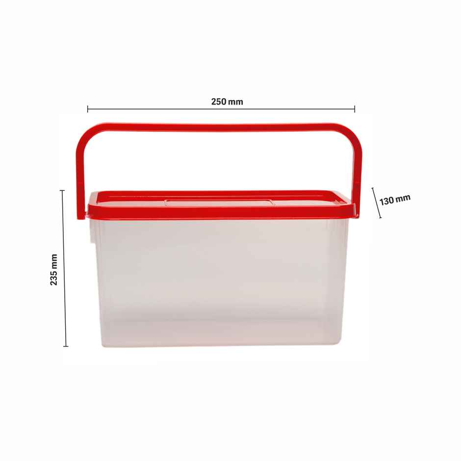 Gluman Pick N Carry Multipurpose Storage Box with Lid | Red - 3.3 L