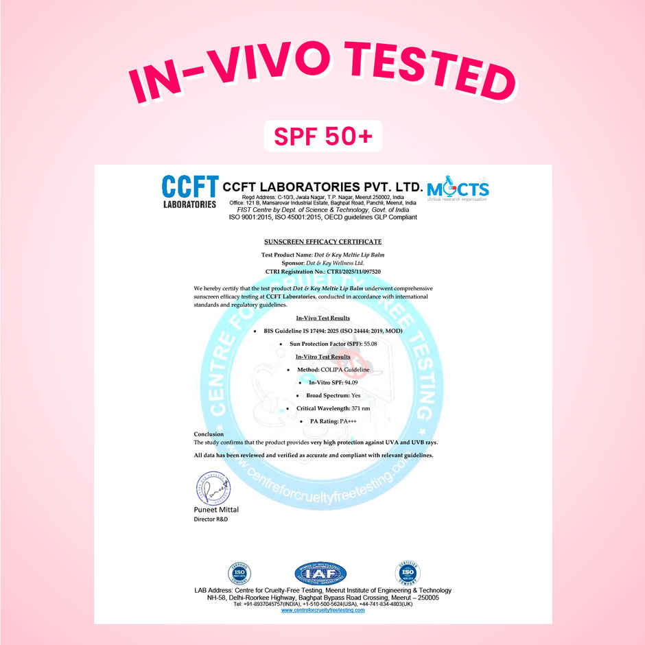 Dot & Key Meltie Lip Balm SPF 50+ PA+++, Berry Crumble