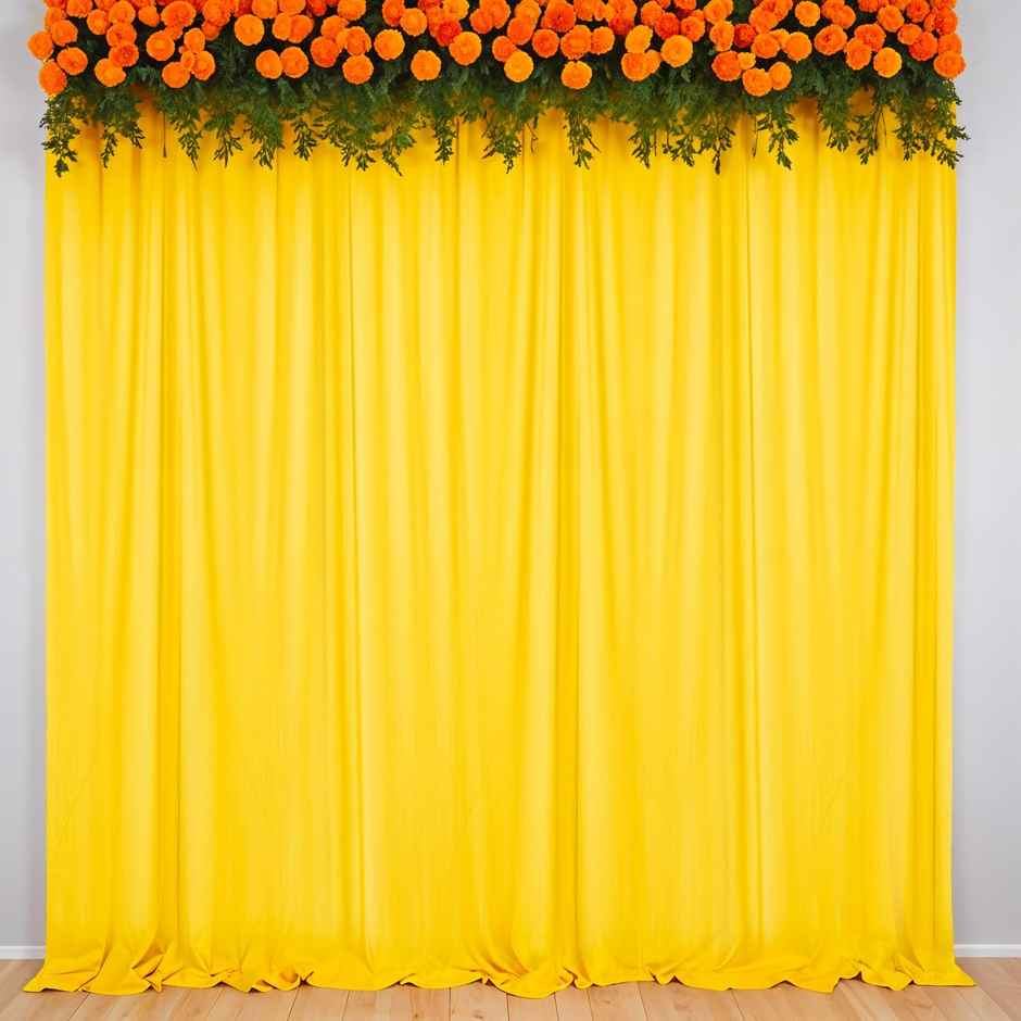Party Propz Yellow Net Backdrop For Decoration - Pack Of 2