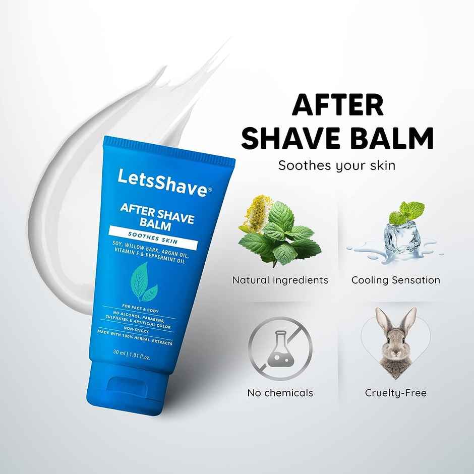 LetsShave Transparent Shave Gel & After Shave Balm| Made with 100% Herbal Extracts