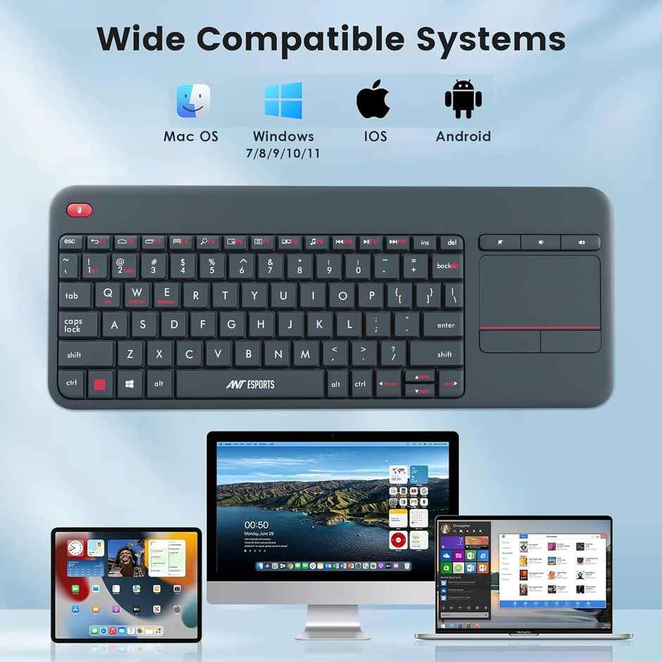 Ant Esports Wk100 2In1 Wireless/Bluetooth Keyboard, Black