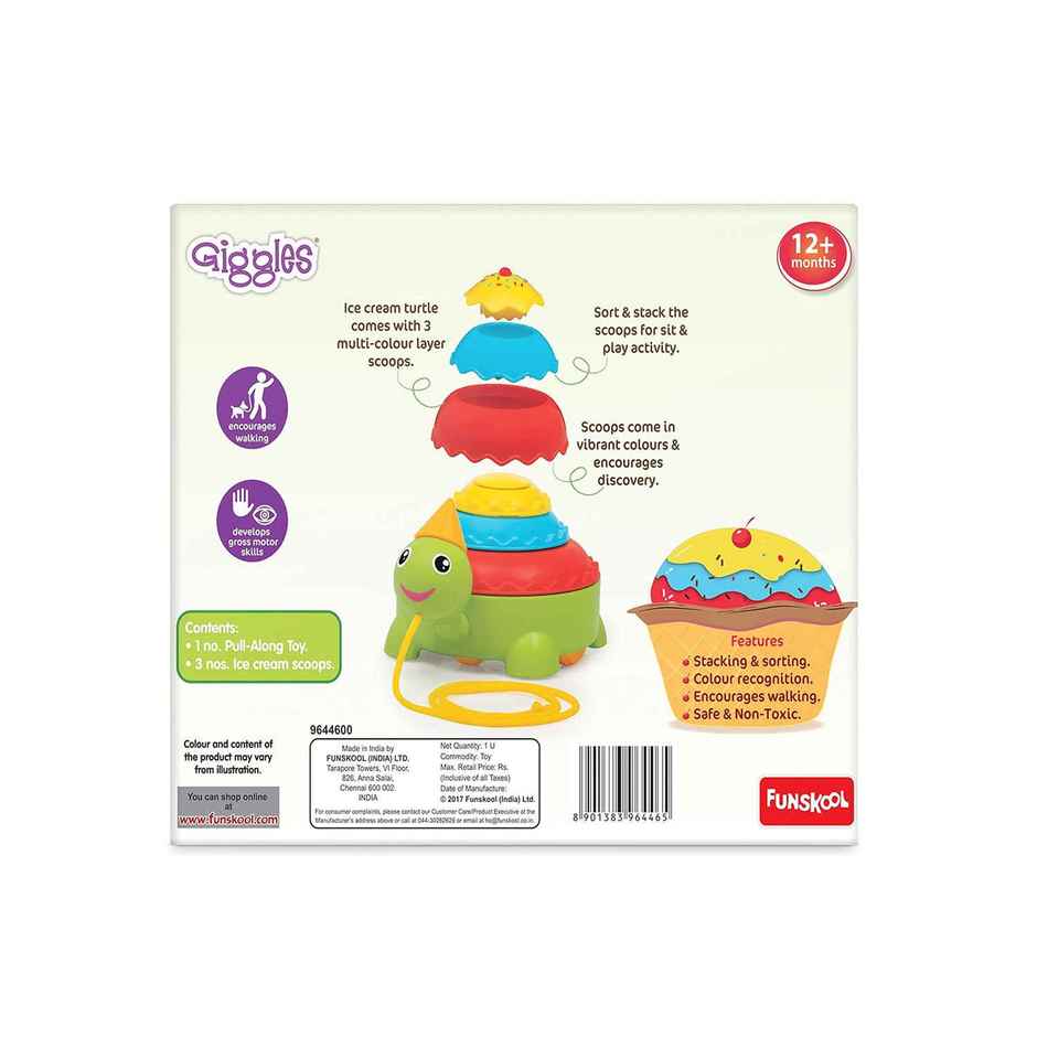 Giggles Funskool Ice Cream Turtle Pull Along Toy