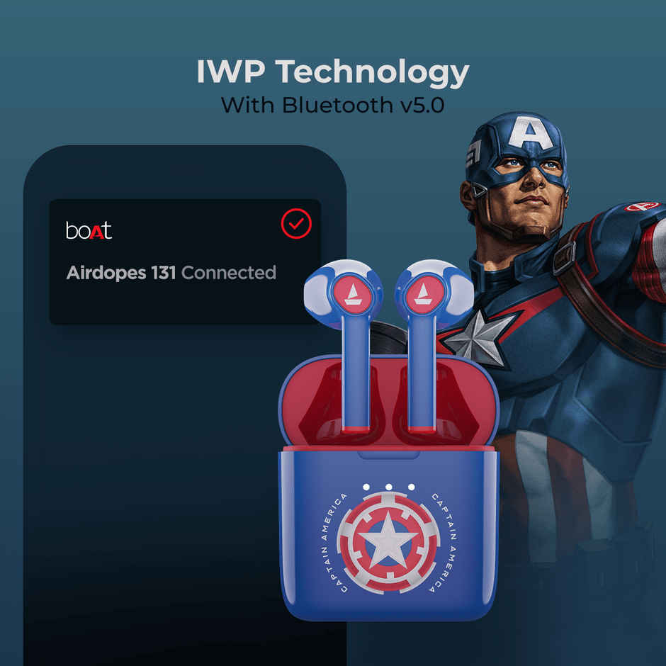 boAt Airdopes 131 TWS Earbuds w/ 60 Hrs Playtime, ASAP Charge, 13mm Drivers & BTv5.1 - Captain's Blue