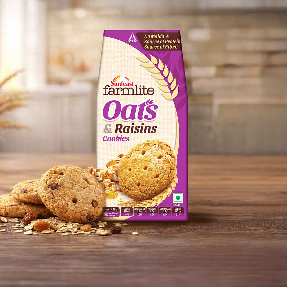 Oats & Raisin Cookies By Sunfeast Farmlite