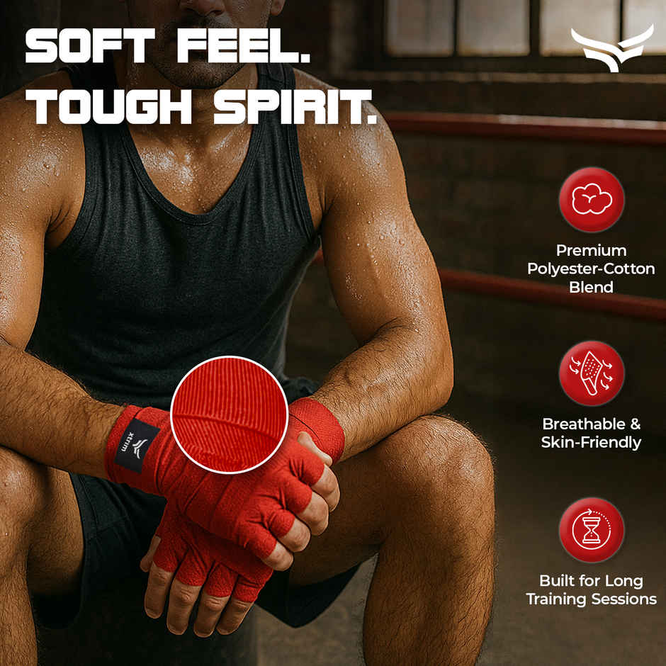 Xtrim Boxing Hand Wrap | Red | 2.5 mtr