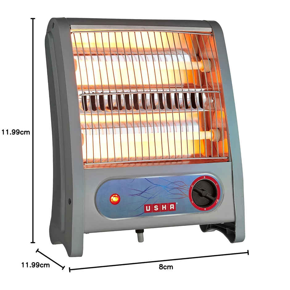 Usha Usha Quartz Room Heater | 800W | Dual Quartz Tube Heating Element | Sleek Design | Qh3002
