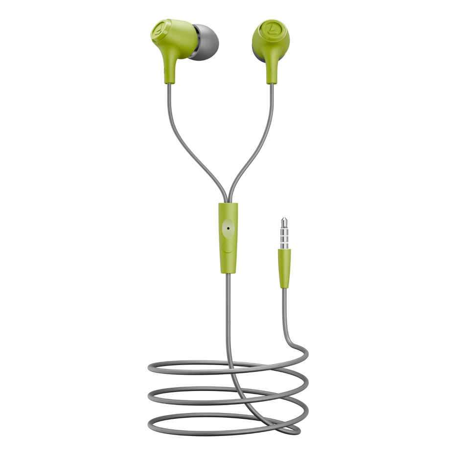 boAt Bassheads 95 Wired Earphones W/ Signature Sound | 10 mm Dynamic Drivers | Spirit Lime