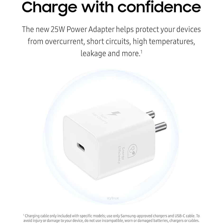 Ailkin 25W GaN Charger Adaptor for Samsung Phones | White