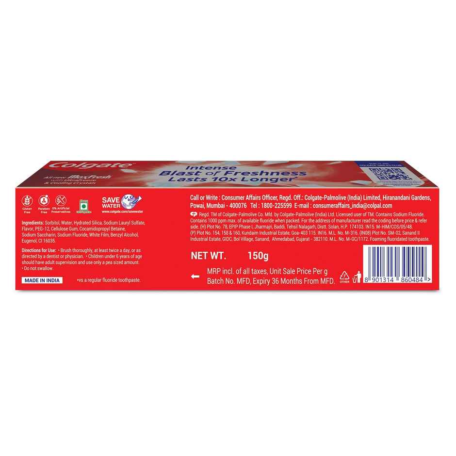 Colgate MaxFresh Toothpaste, Red Gel Paste with Menthol for Super Fresh Breath (Spicy Fresh)