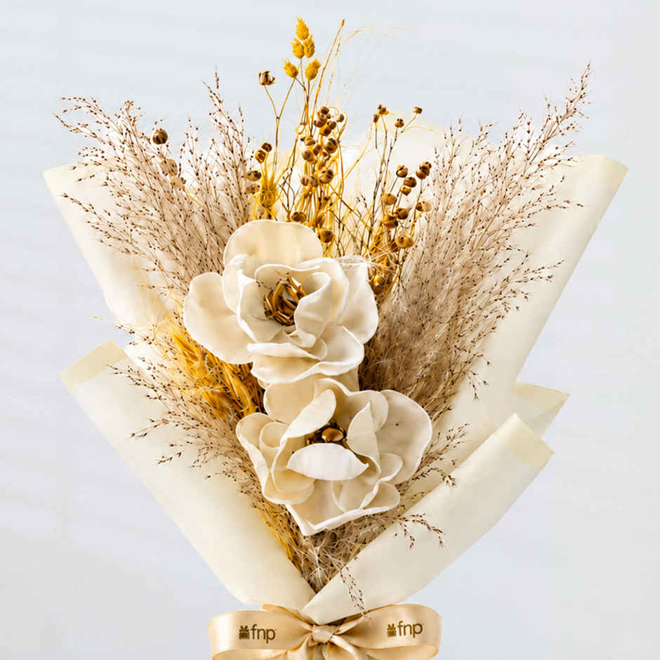 Autumn Shola Pith Flower Story Bouquet | Gift Set | FNP