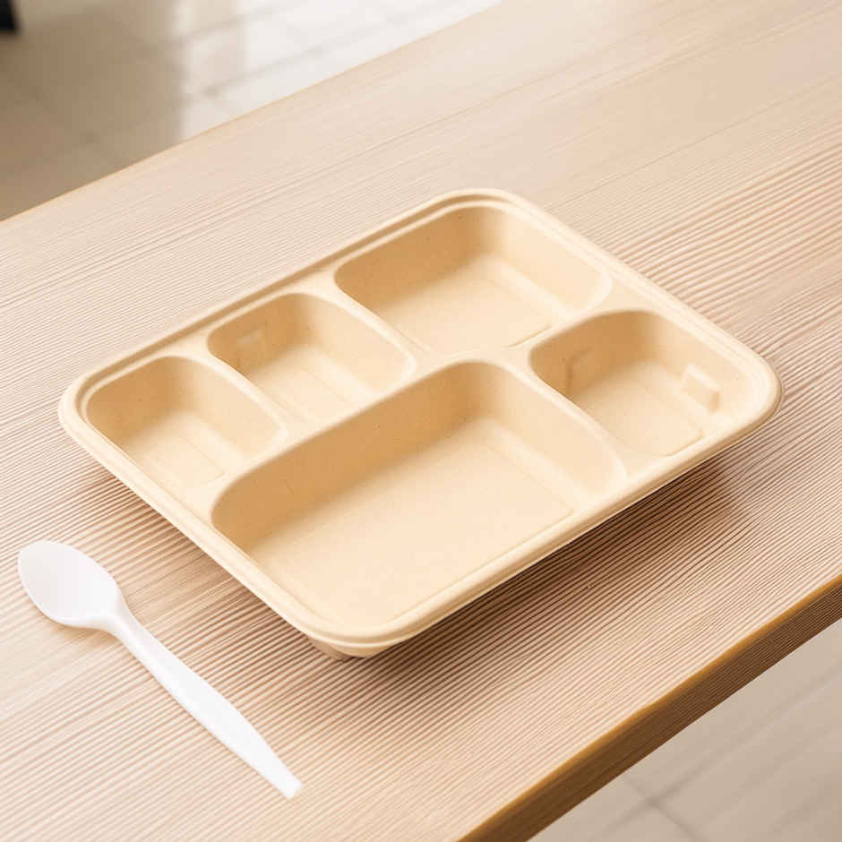 Disposable Plate | Meal Tray | 5 Compartment | Careswipe