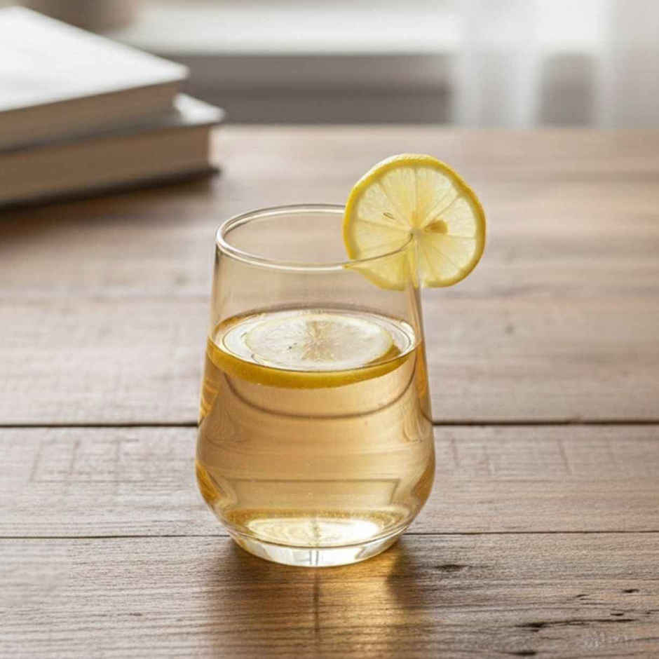 Blackcarrot Water Glass | Set of 6 | 320 ml | Golden | Lead Free