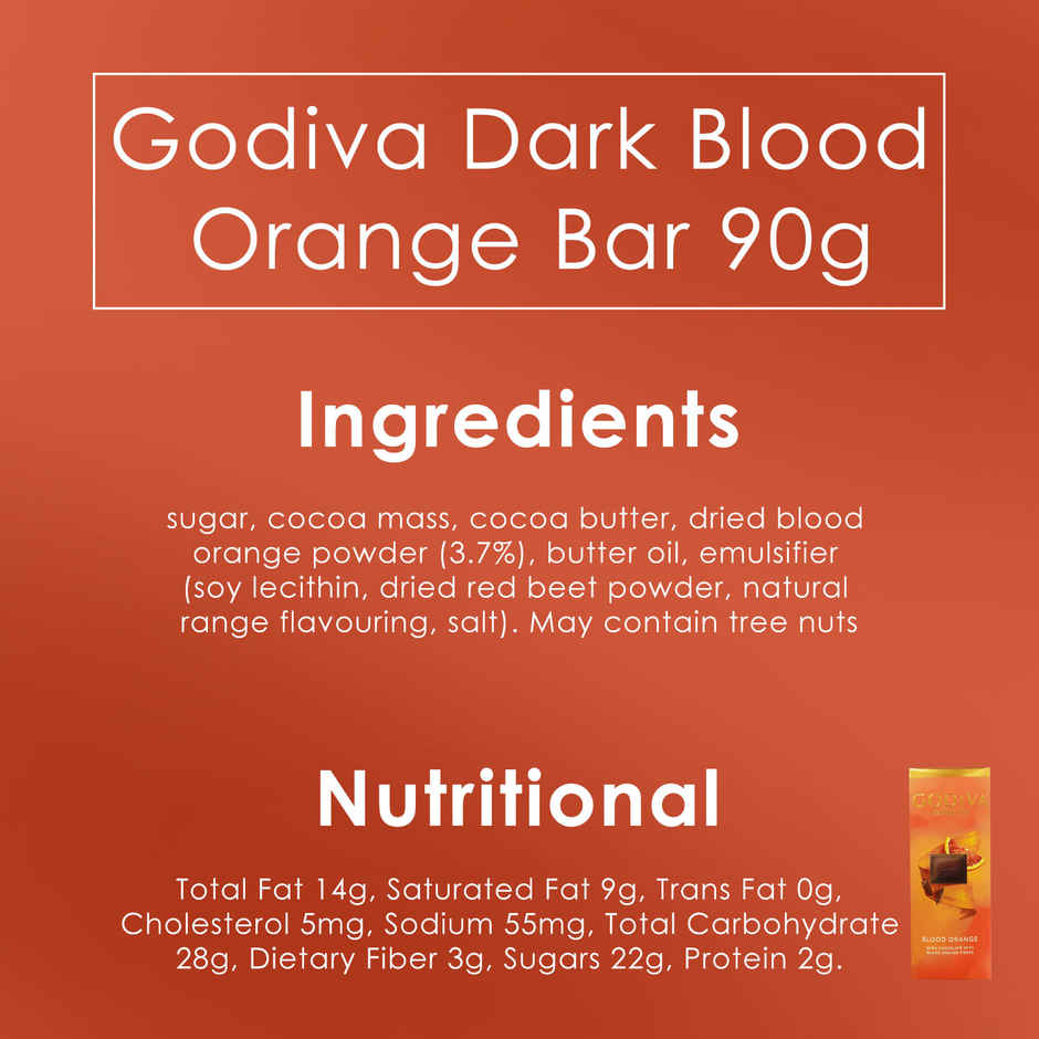Godiva Dark Chocolate Blood Orange Tablet Bar