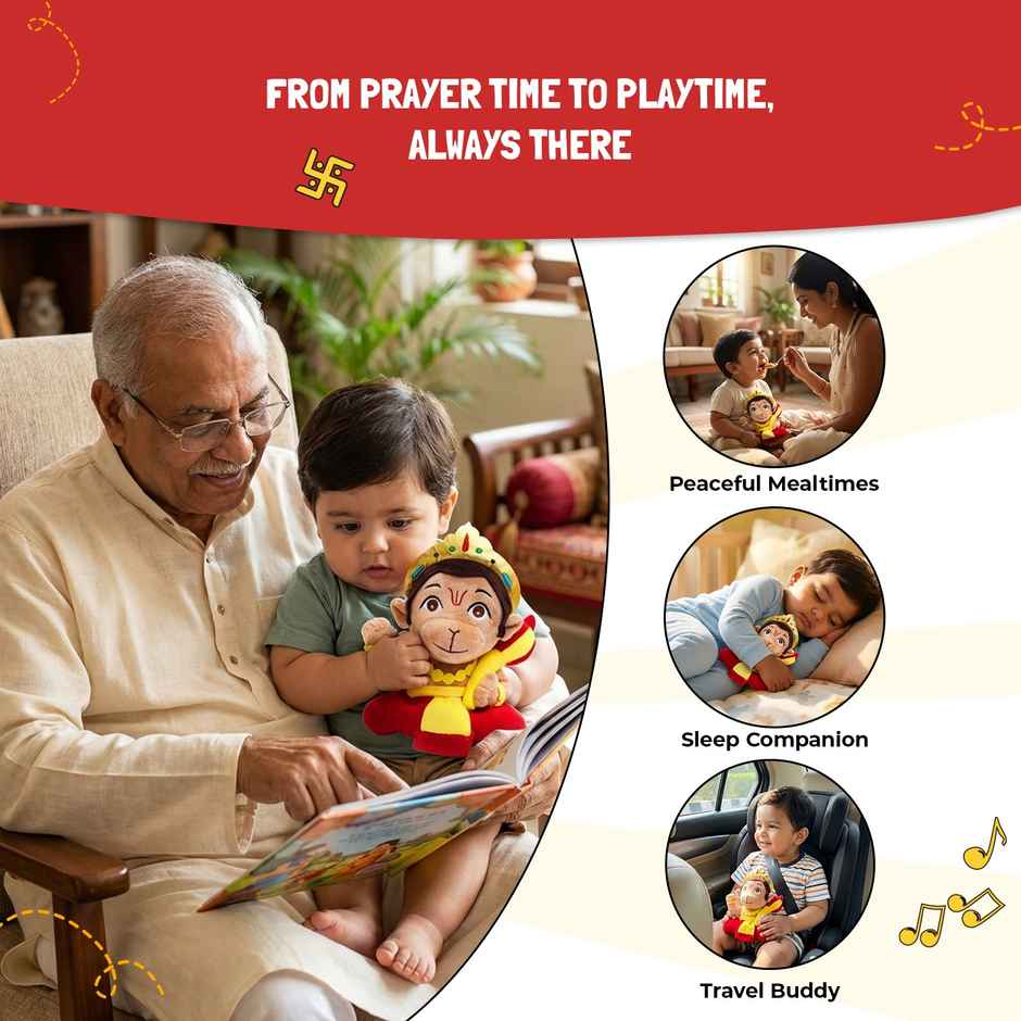 Panda's Box Mantra Chanting Baby Hanuman | Small - 18 cm