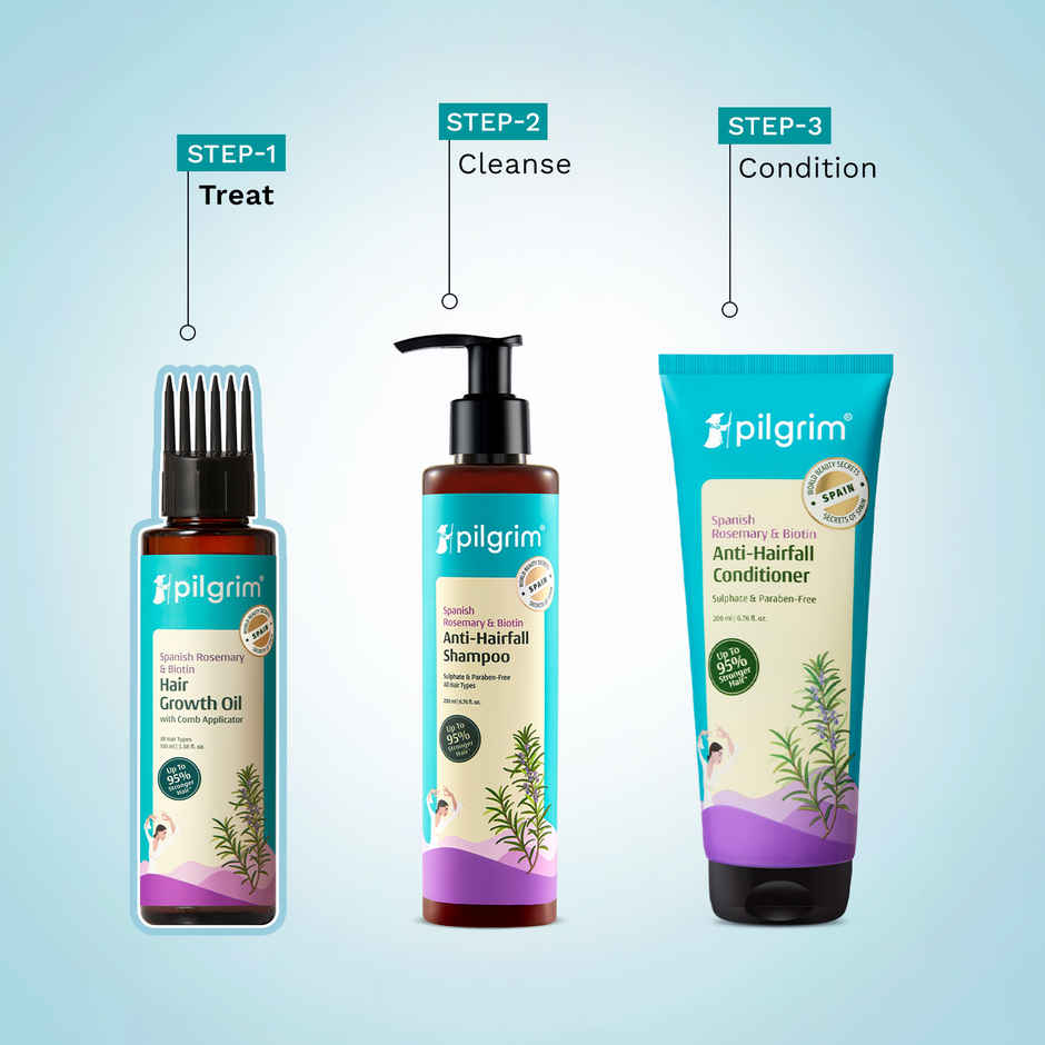 PIlgrim Spanish Rosemary & Biotin Hair Growth Oil Reduces Hair Fall & Boosts Hair Growth