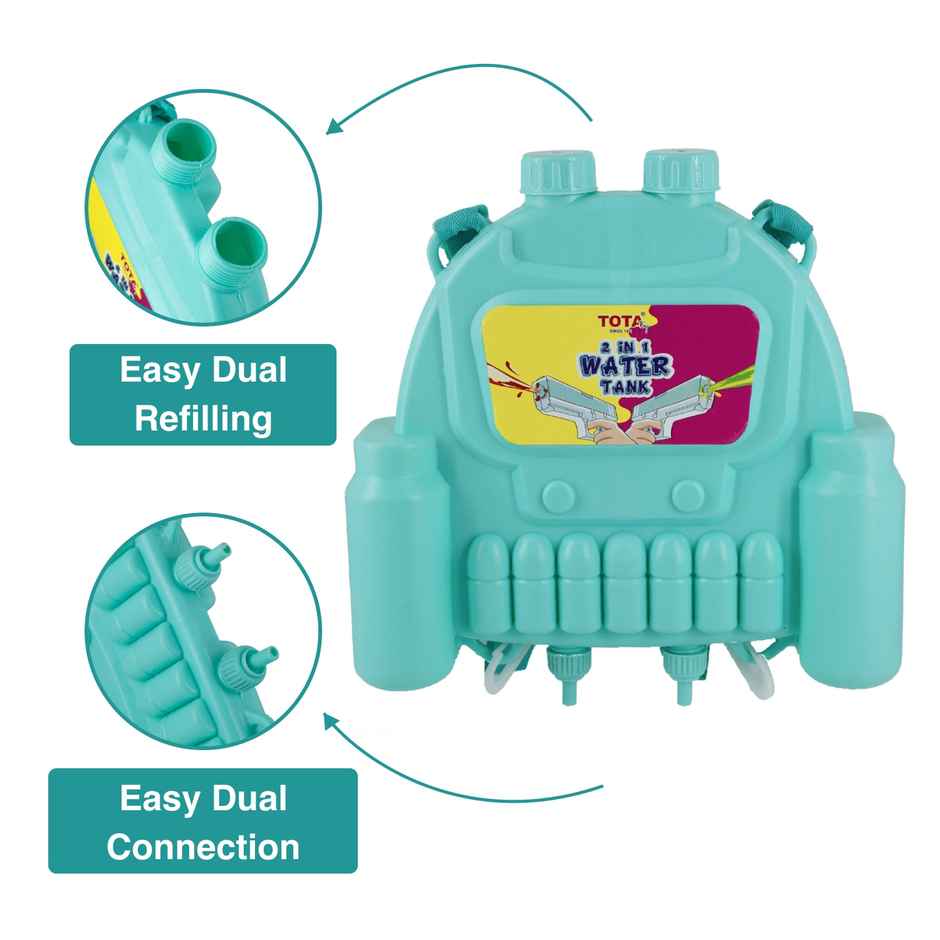 Dual Mouser Gun Holi Water Tank Pichkari | Tota