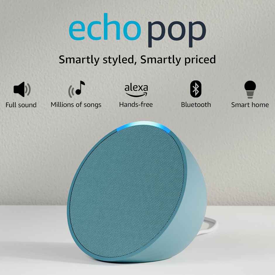 Amazon Echo Pop| Smart Speaker With Alexa & Bluetooth| Loud Sound,Balanced Bass,Crisp Vocals| Green