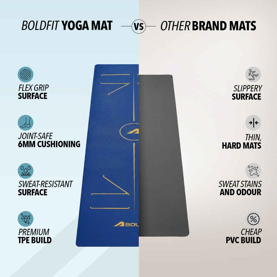 Boldfit TPE Yoga Mat Eco Friendly Non Slip | Carry Bag | Pro Green | 6 mm