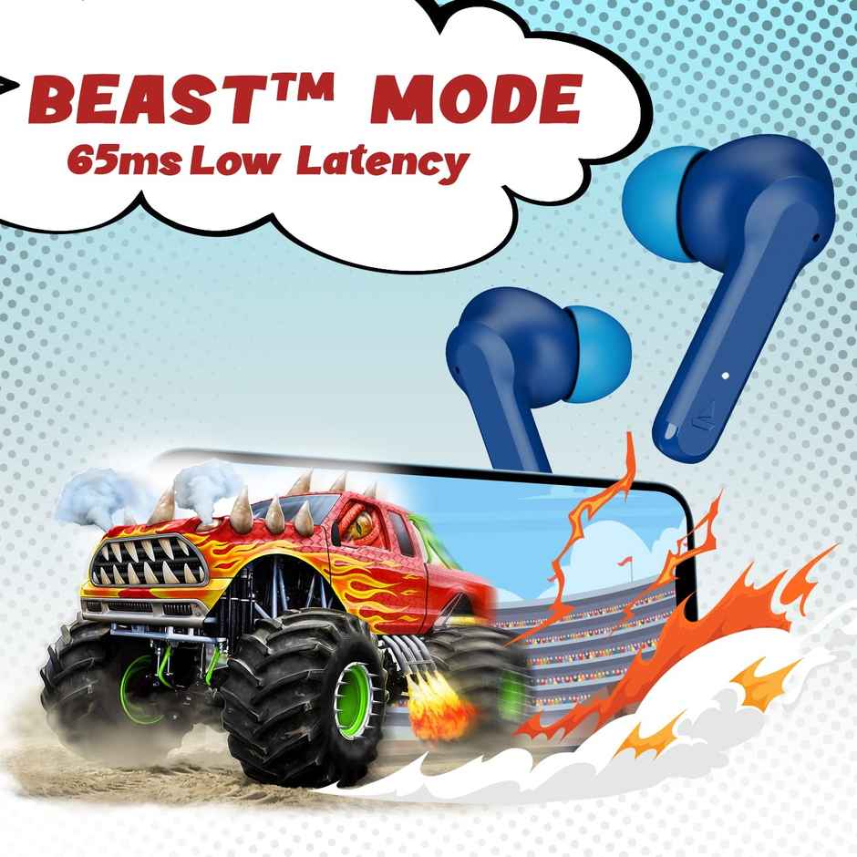 boAt Airdopes 458 TWS Earbuds W/ Spatial Bionic Sound by Thx, in Ear Enx Tech(Sport Blue)