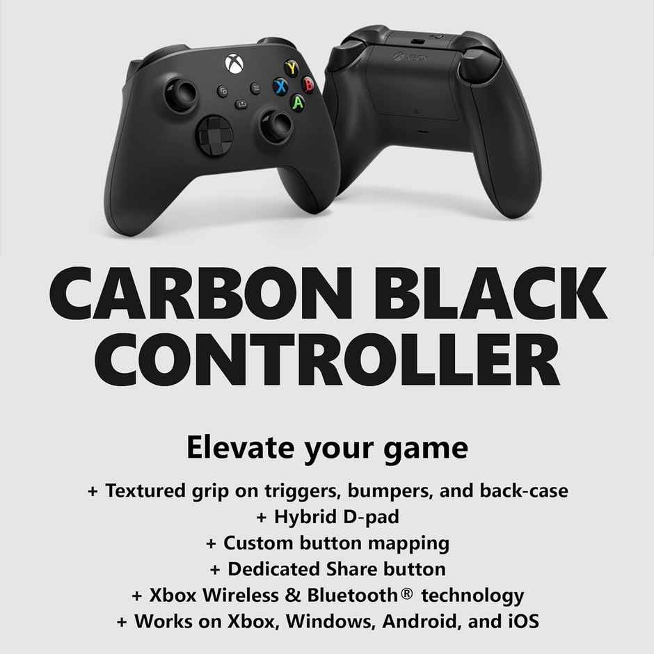 Microsoft XBOX X/S Wireless Controller Bluetooth Gamepad  (Shock Blue, For Xbox One, Xbox Series X, Xbox Series S) - Carbon Black