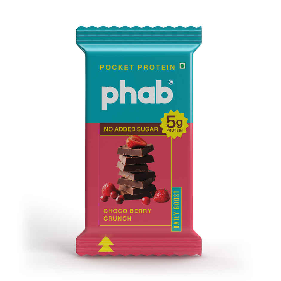 Phab Choco Berry Crunch Pocket Protein Bar - 5g Mini Protein Bar Combo ...