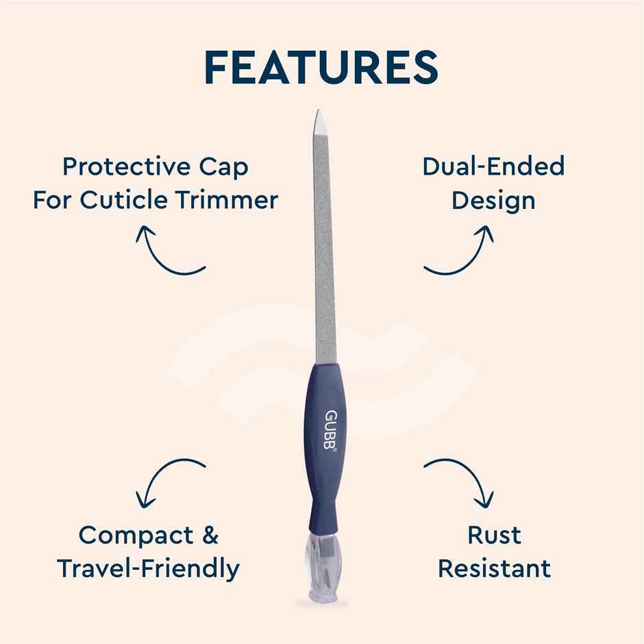 Gubb 2 In 1 Nail File & Cuticle Timmer - Assorted