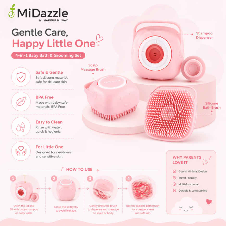 Midazzle Silicone Massage Bath Scrubber with Soap Dispenser | Assorted | MISB6202