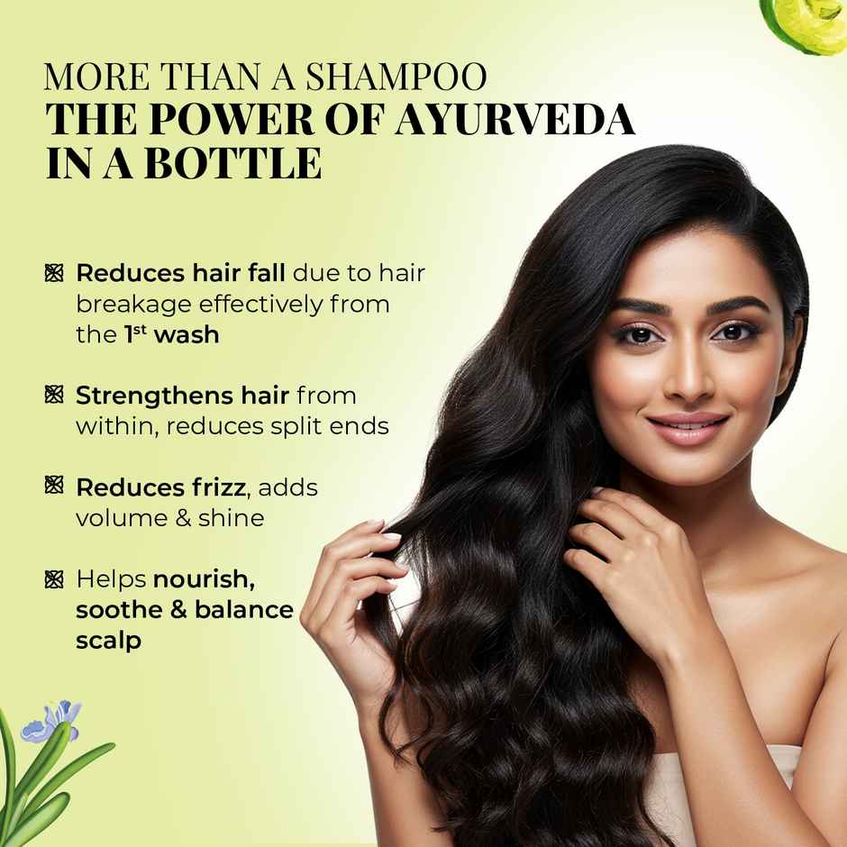 Just Herbs Anti Hairfall Shampoo with Rosemary & Amla  | 8X Hairfall Control