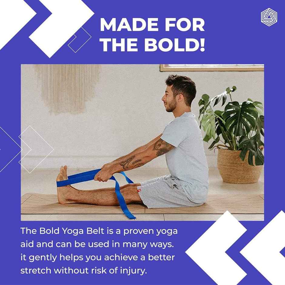 Boldfit Yoga Stretch Belt/Strap | For Daily Stretching ,Pilates, Physical Fitness - Purple