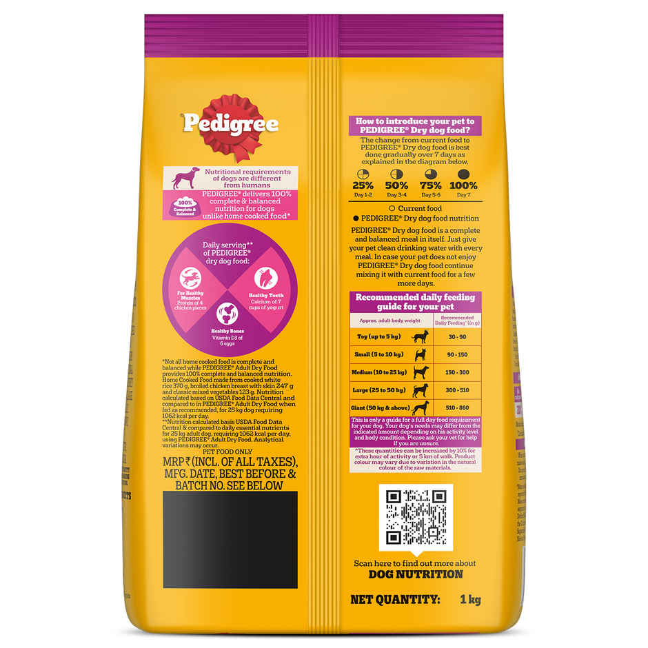 Pedigree Adult Dry Dog Food, New Chicken Biryani Flavour