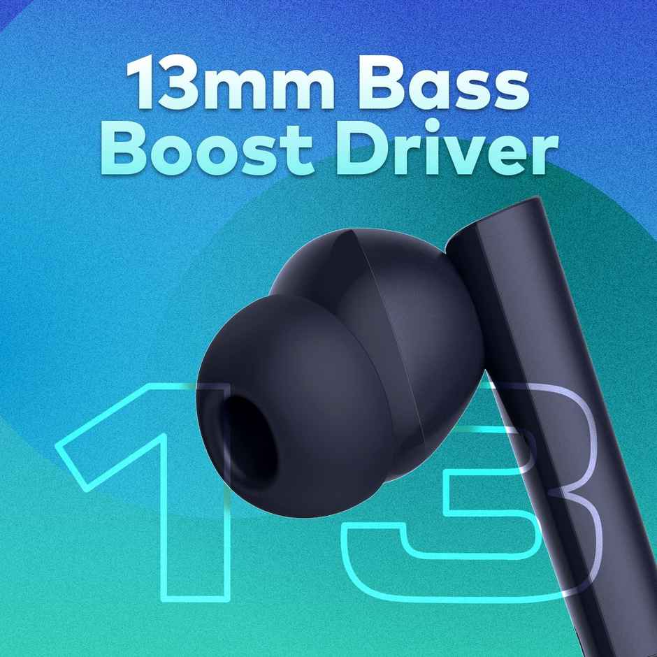 itel Buds Ace 2 - Quad Mic Enc, 13Mm Bass, 50H Playtime, Fast Charge, Ipx5, Bt 5.0, Type-C (Blue)