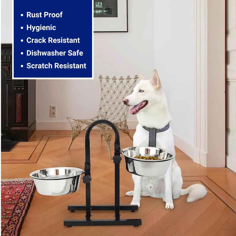 Pets Empire U Shape Adjutable Double Diner For Food & Water ( 2 X 2800Ml )