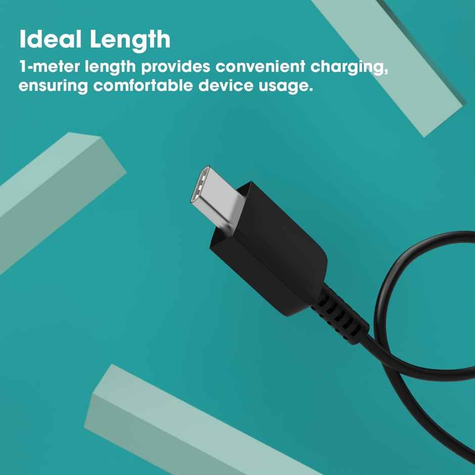Sounce Samsung Type C to Type C Mobile Charging Cable | SuperFast Power Transfer, Black