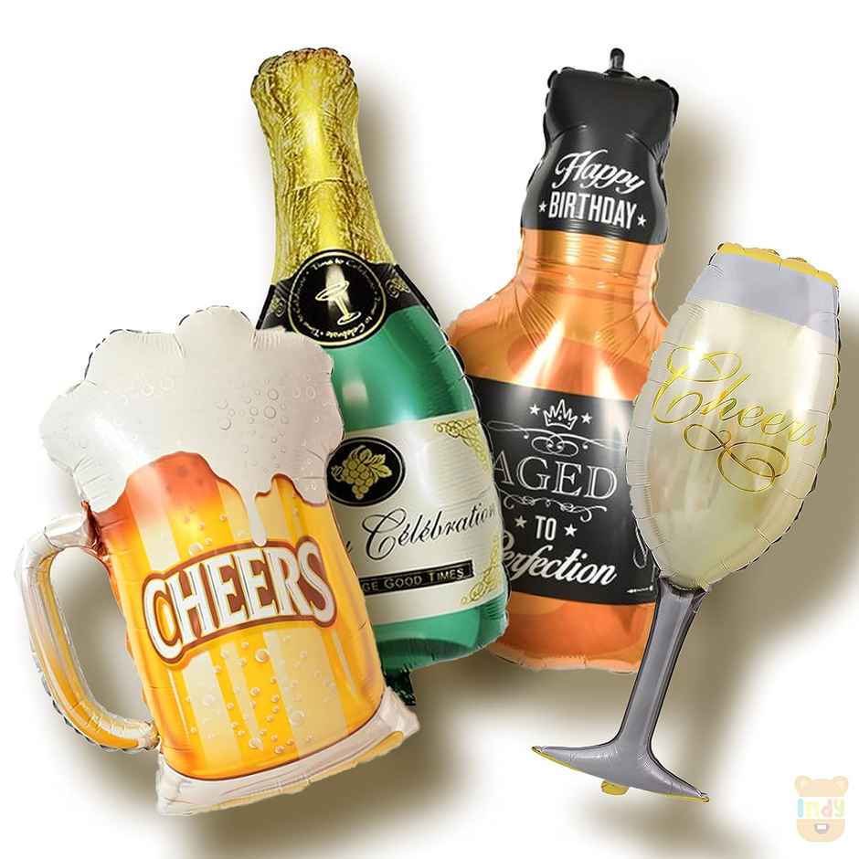 Just Party Cocktail Bachelor Beer Champagne Whiskey Wine Balloon Decoration Combo