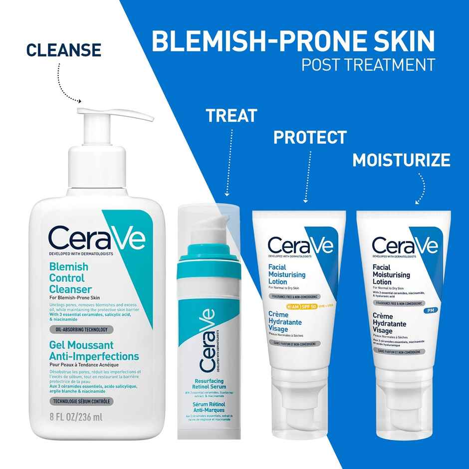 CeraVe Resurfacing Retinol Serum, Reduces Acne Marks With Licorice Root Extract & Niacinamide