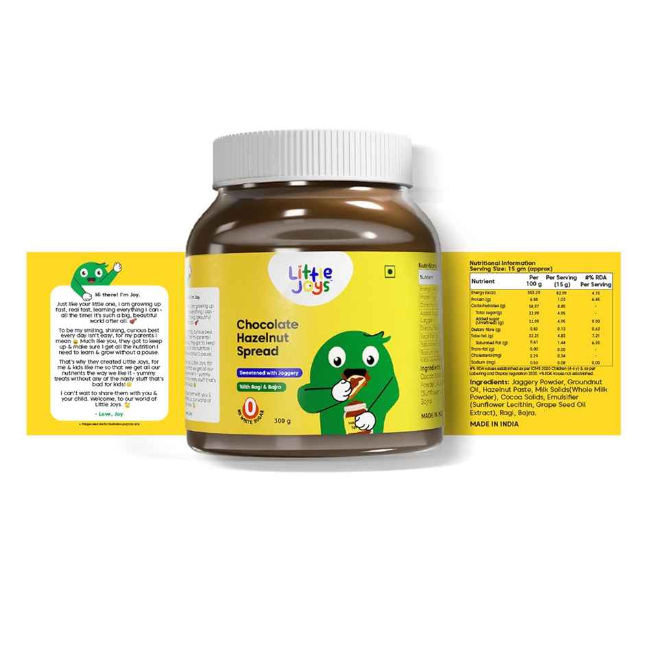 Little Joys Chocolate Spread | Sweetened with Jaggery | Rich Hazelnut | Cocoa | Ragi | Bajra