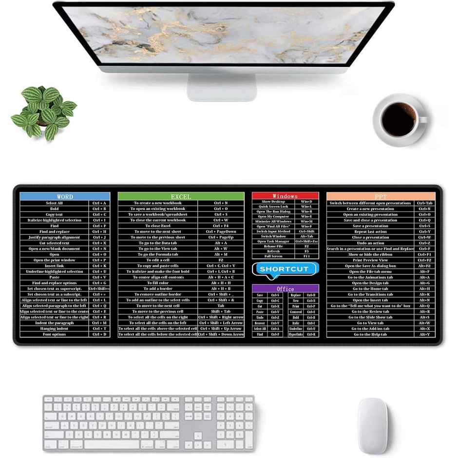 Ailkin Anti-Slip Keyboard Pad with Office Shortcuts| Mouse Pad| Rubber Base