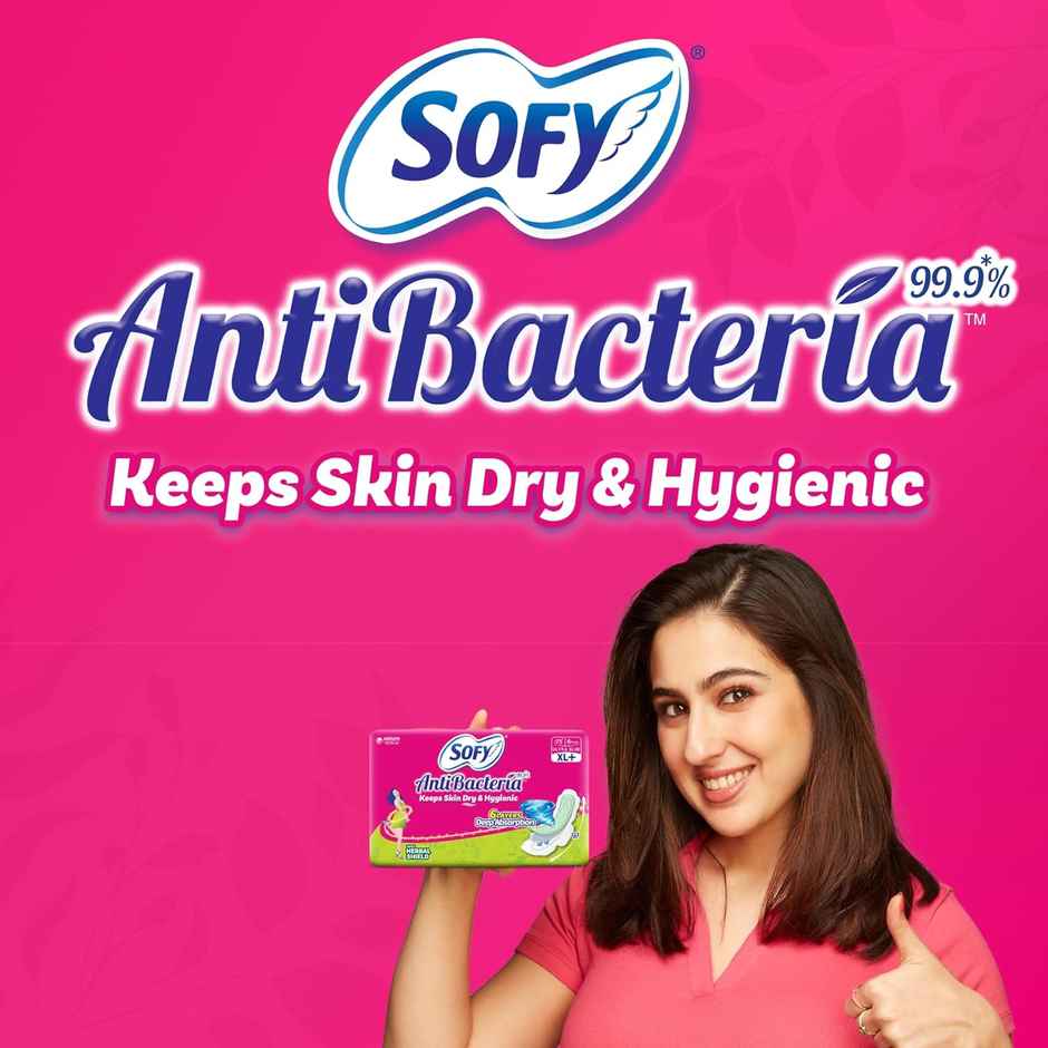 Sofy AntiBacteria XL+ Sanitary Pads |6 Layer Deep Absorption | 323mm Combo    