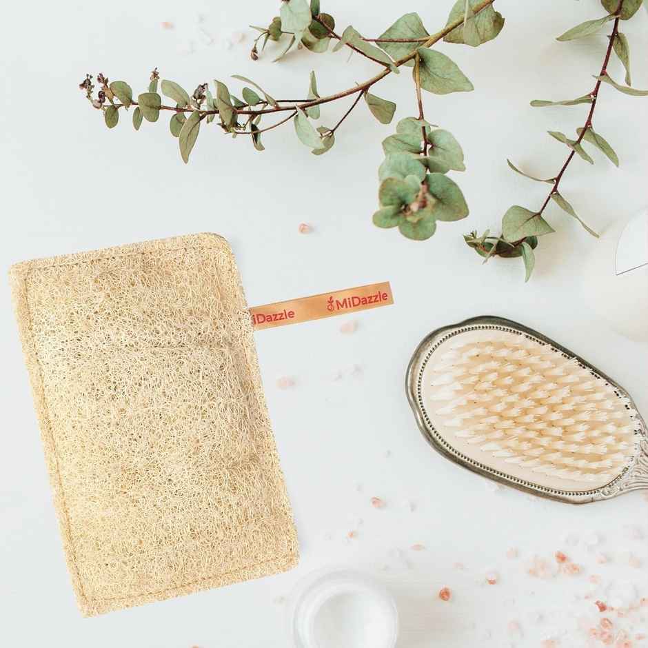 Midazzle 100% Natural Body Scrubber Organic Loofah for Bathing | Square | MIOL6105