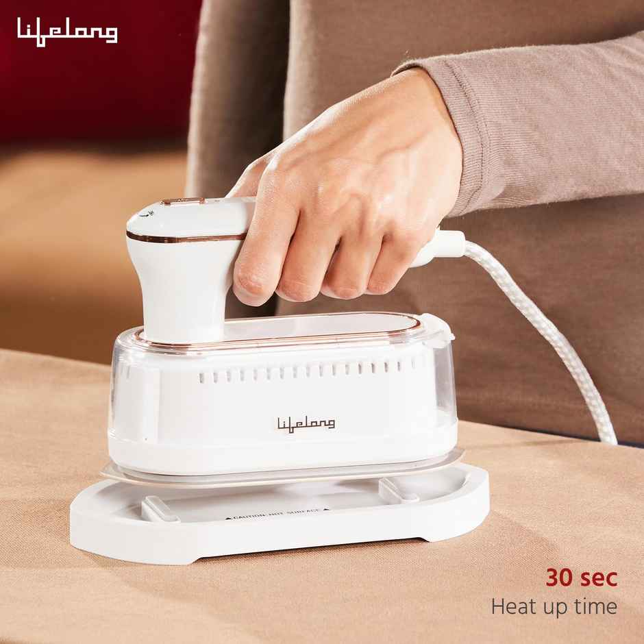 Lifelong 1250 W Steam Iron|Handheld GarmentSteamer with Rest Stand|Portable|90 ml Tank (LLGRMS901)
