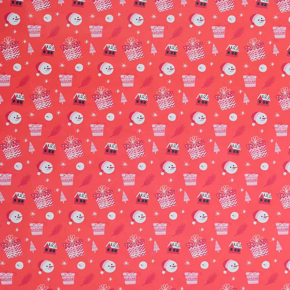 Snowman Red Christmas Wrapping Paper | Mad Over Print