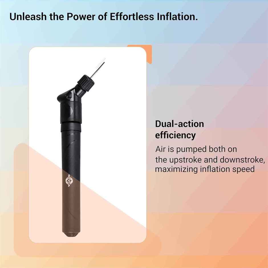 Nivia Double Action Ball Pump With Needle Pump Sports Inflatable Balls Stainless Pin Air Pump Black