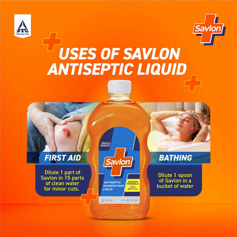 Savlon Antiseptic Liquid | For Cuts, Bathing, Shaving, Disinfection | Value Pack