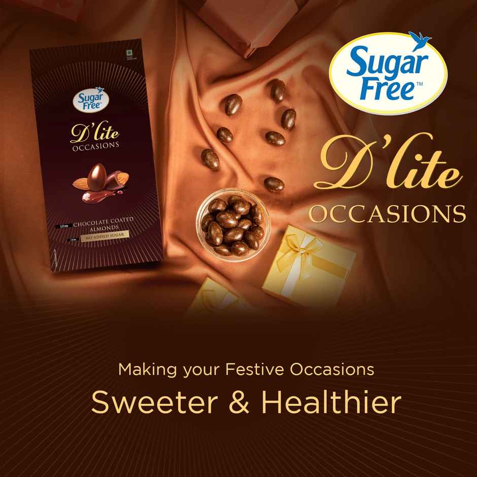 Sugar Free D'Lite Chocolate Coated Almonds Festive Celebration Gift Box