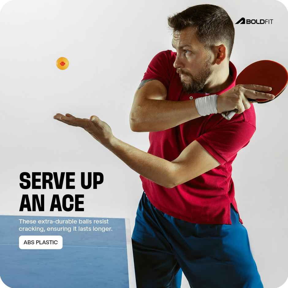 Boldfit Table Tennis Balls For Match Training 3 Star Abs Plastic Orange 6Pcs